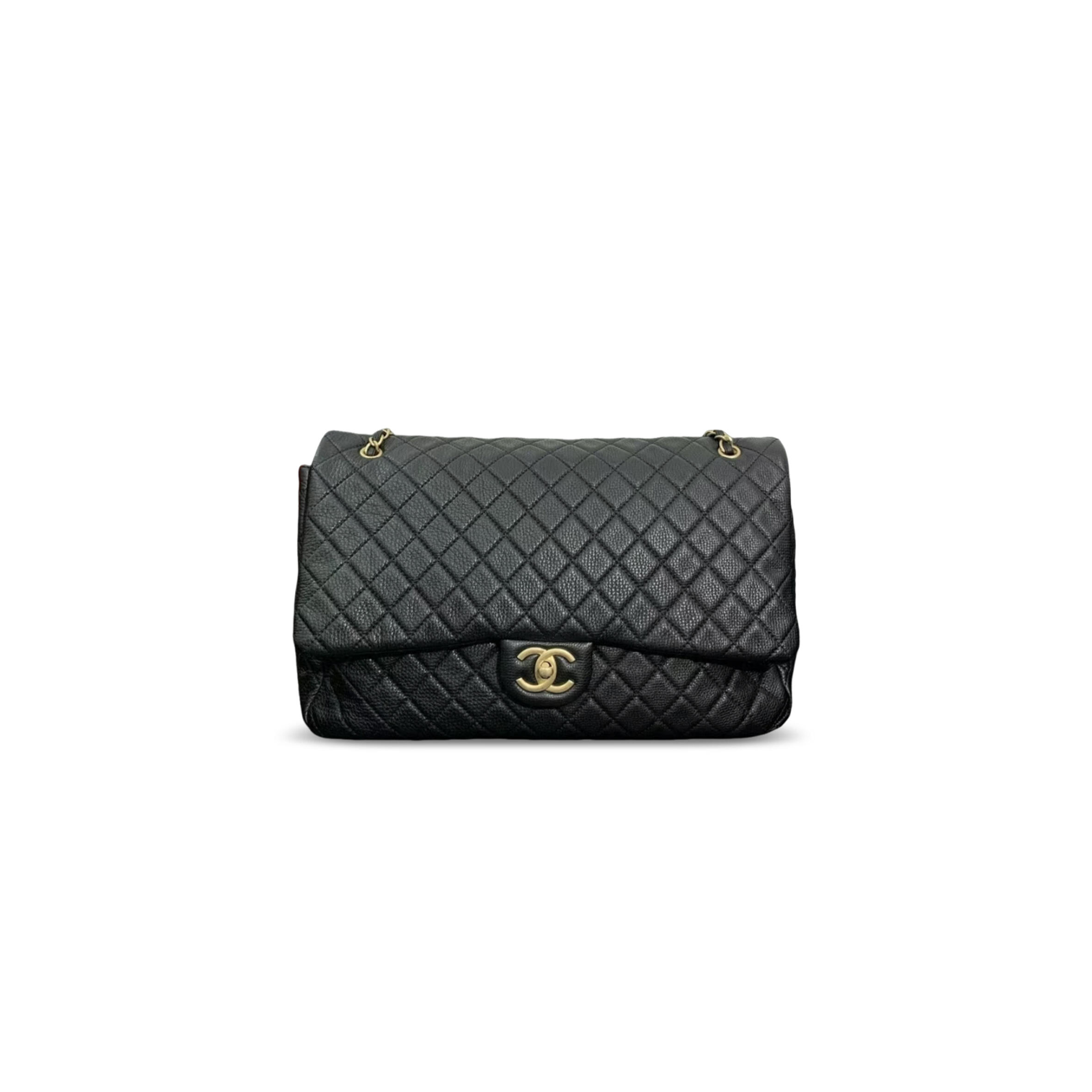 CHANEL BLACK CAVIAR XXL FLAP BAG (46*28*14cm)